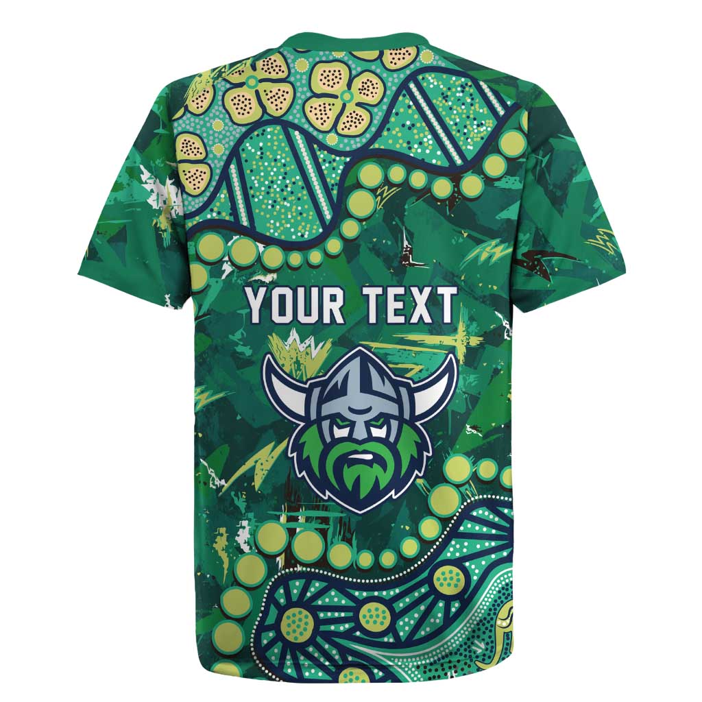 Personalized Canberra Raiders Rugby Jersey Aboriginal Pattern with Graffiti Style Design