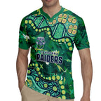 Personalized Canberra Raiders Rugby Jersey Aboriginal Pattern with Graffiti Style Design
