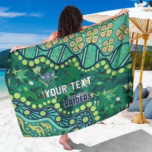 Personalized Canberra Raiders Sarong Aboriginal Pattern with Graffiti Style Design