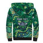 Personalized Canberra Raiders Sherpa Hoodie Aboriginal Pattern with Graffiti Style Design