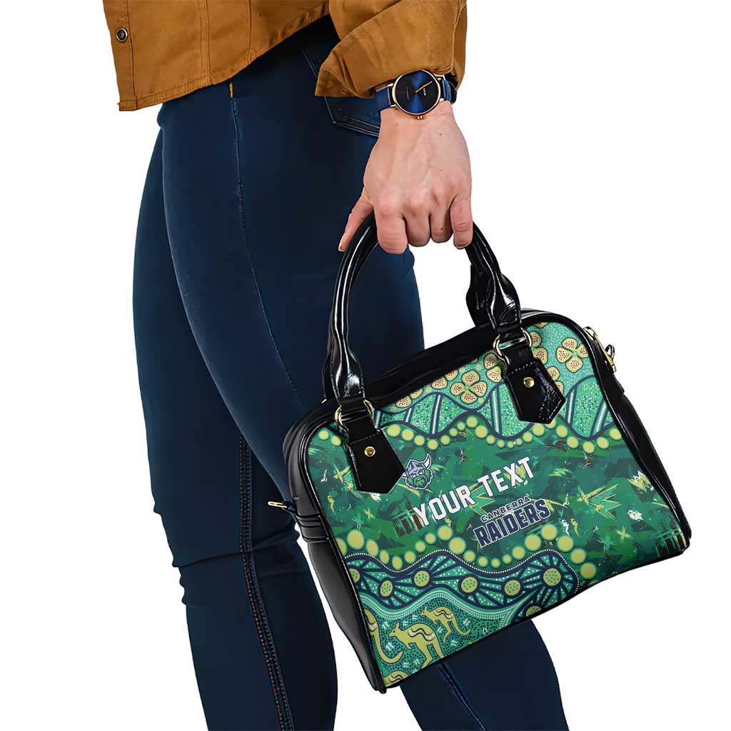 Personalized Canberra Raiders Shoulder Handbag Aboriginal Pattern with Graffiti Style Design
