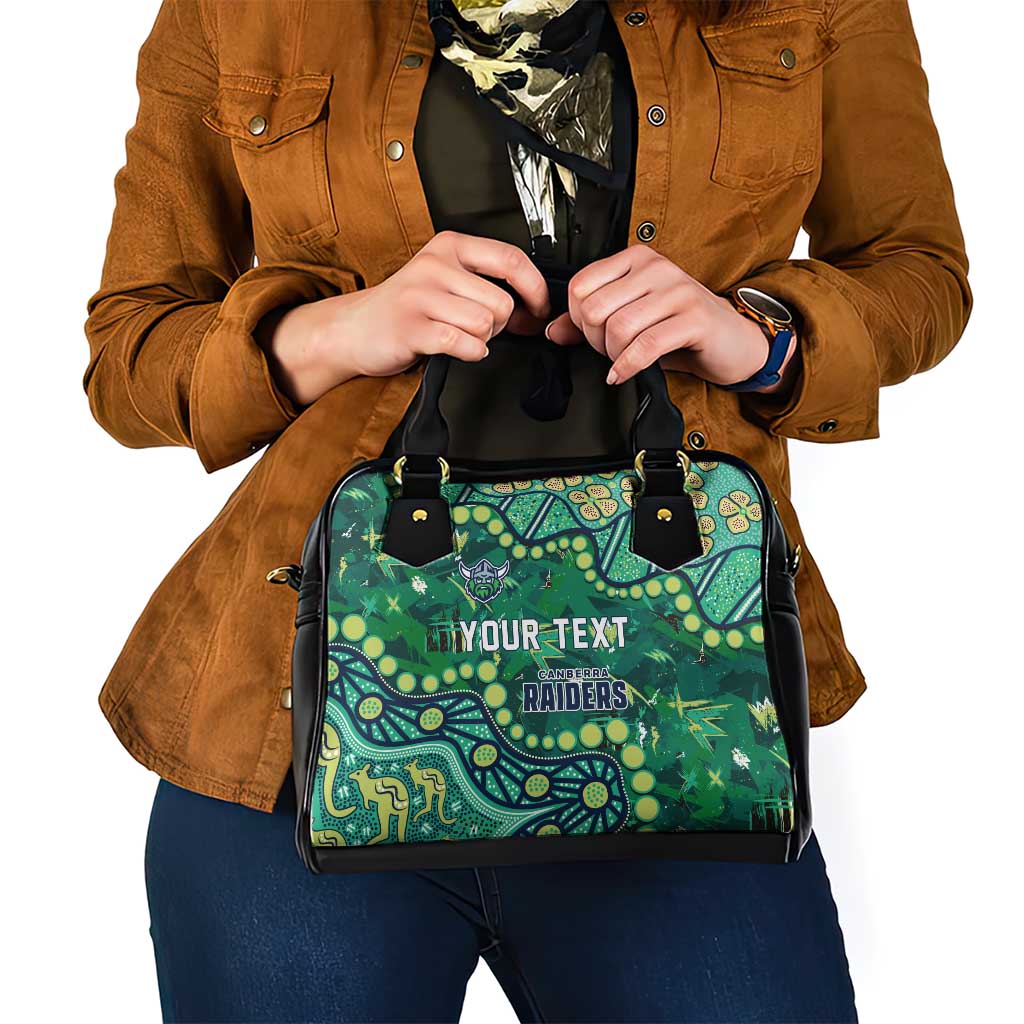 Personalized Canberra Raiders Shoulder Handbag Aboriginal Pattern with Graffiti Style Design