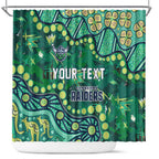 Personalized Canberra Raiders Shower Curtain Aboriginal Pattern with Graffiti Style Design