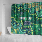 Personalized Canberra Raiders Shower Curtain Aboriginal Pattern with Graffiti Style Design