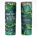 Personalized Canberra Raiders Skinny Tumbler Aboriginal Pattern with Graffiti Style Design