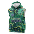 Personalized Canberra Raiders Sleeveless Hoodie Aboriginal Pattern with Graffiti Style Design