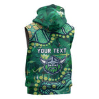 Personalized Canberra Raiders Sleeveless Hoodie Aboriginal Pattern with Graffiti Style Design