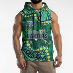 Personalized Canberra Raiders Sleeveless Hoodie Aboriginal Pattern with Graffiti Style Design