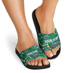 Personalized Canberra Raiders Slide Sandals Aboriginal Pattern with Graffiti Style Design