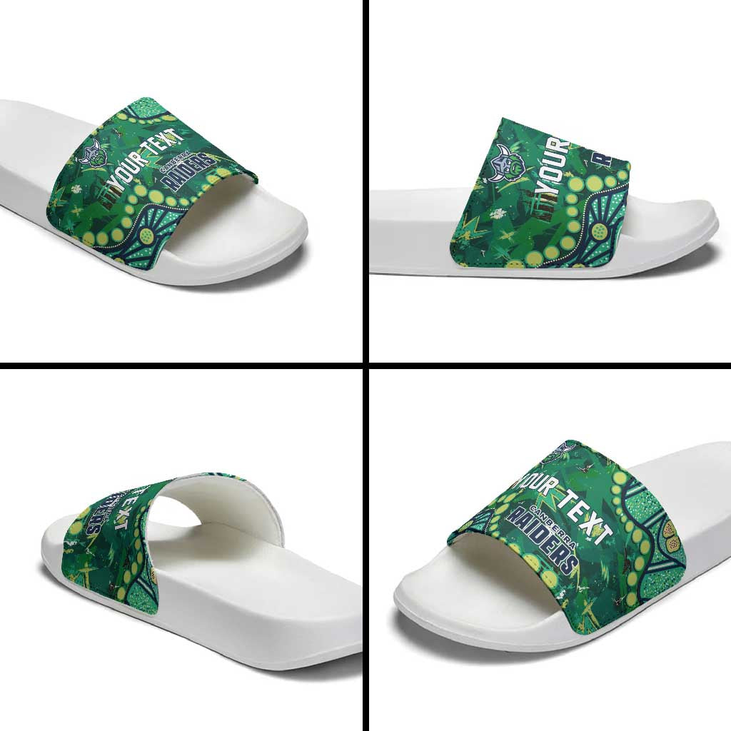 Personalized Canberra Raiders Slide Sandals Aboriginal Pattern with Graffiti Style Design