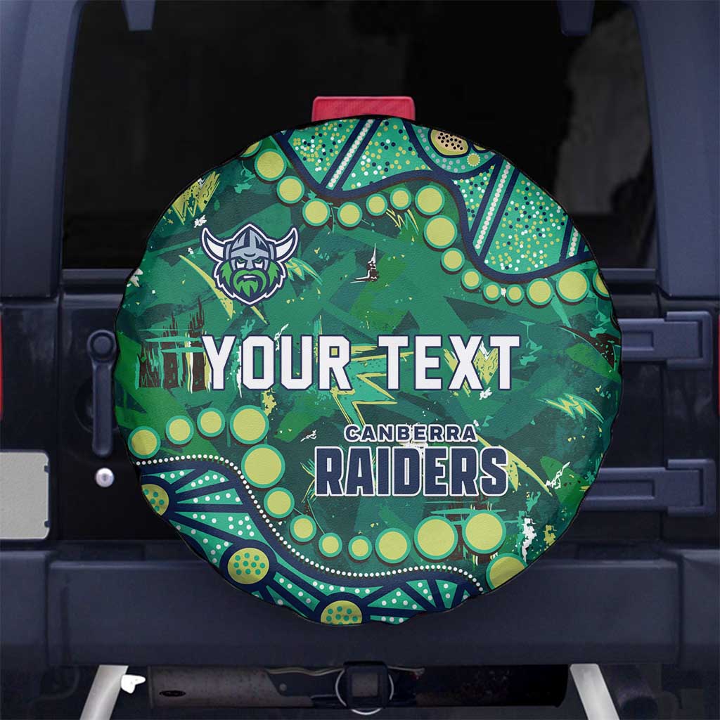 Personalized Canberra Raiders Spare Tire Cover Aboriginal Pattern with Graffiti Style Design
