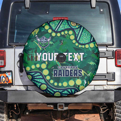 Personalized Canberra Raiders Spare Tire Cover Aboriginal Pattern with Graffiti Style Design