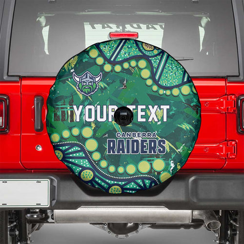 Personalized Canberra Raiders Spare Tire Cover Aboriginal Pattern with Graffiti Style Design