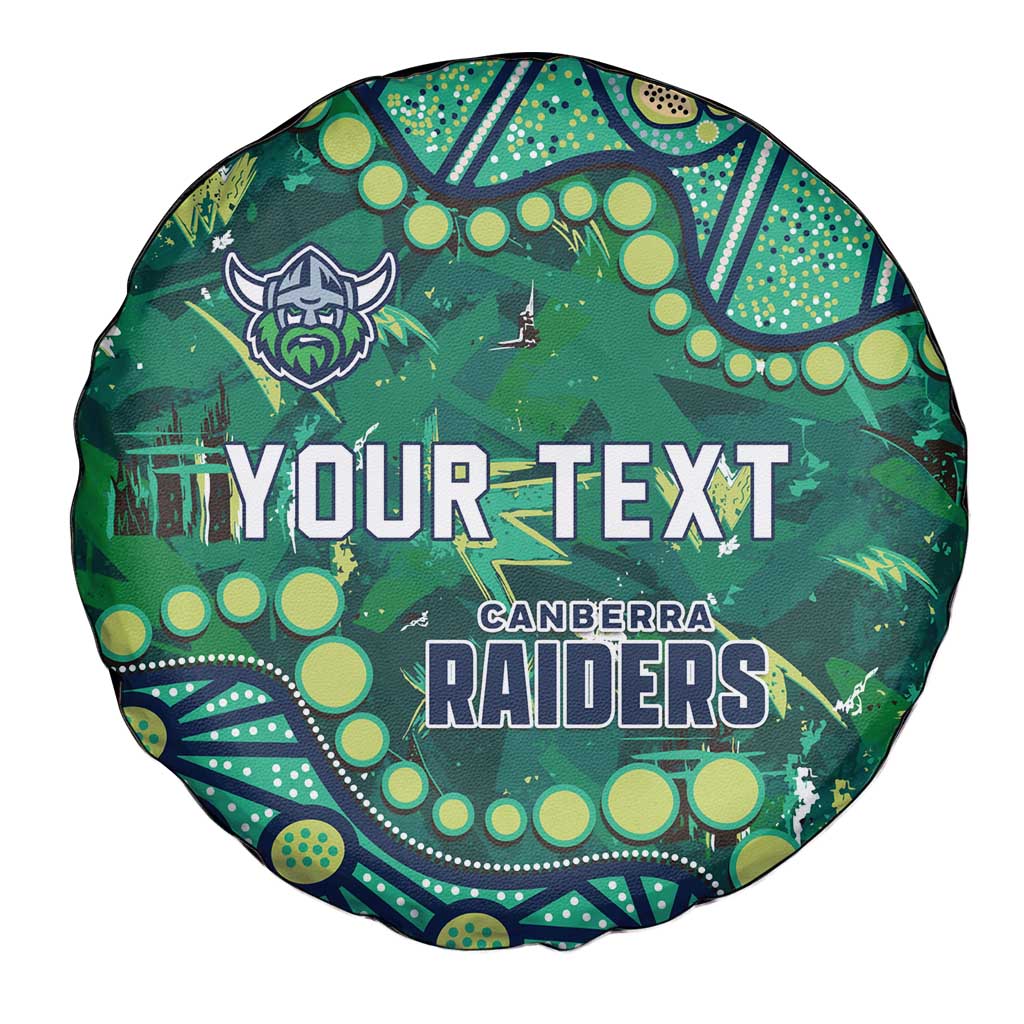 Personalized Canberra Raiders Spare Tire Cover Aboriginal Pattern with Graffiti Style Design