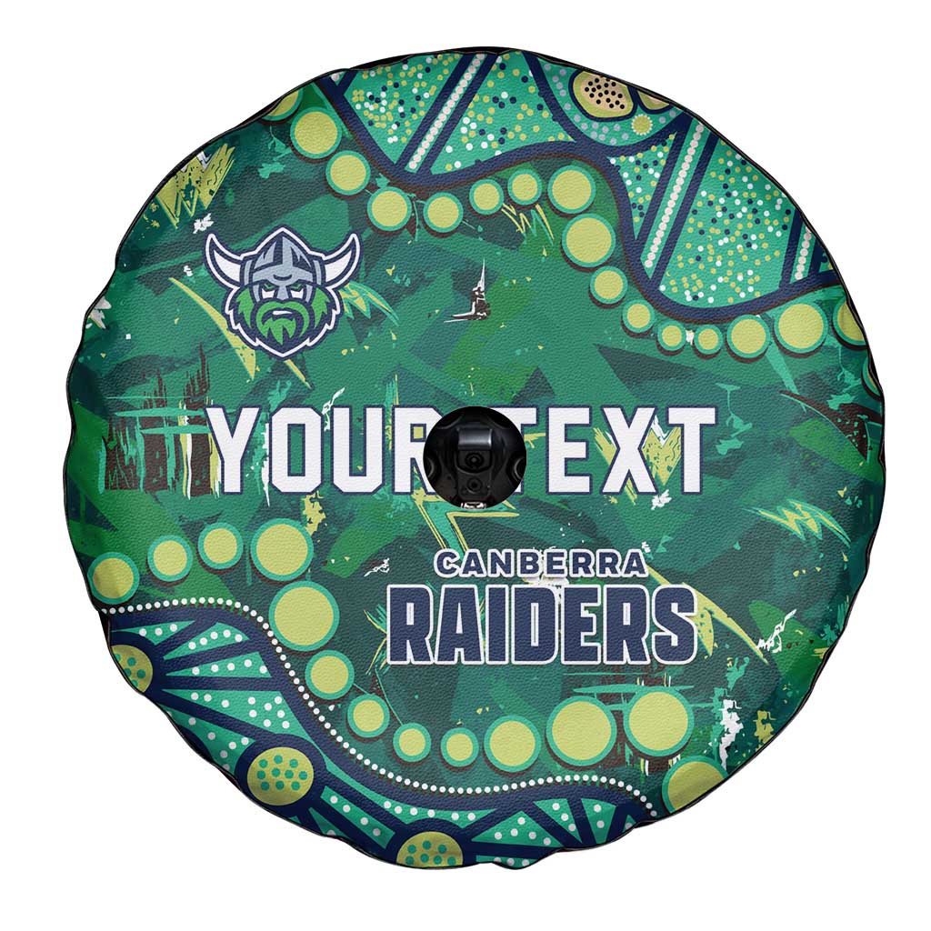 Personalized Canberra Raiders Spare Tire Cover Aboriginal Pattern with Graffiti Style Design