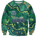 Personalized Canberra Raiders Sweatshirt Aboriginal Pattern with Graffiti Style Design