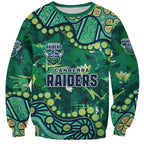 Personalized Canberra Raiders Sweatshirt Aboriginal Pattern with Graffiti Style Design