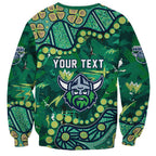 Personalized Canberra Raiders Sweatshirt Aboriginal Pattern with Graffiti Style Design