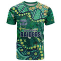 Personalized Canberra Raiders T Shirt Aboriginal Pattern with Graffiti Style Design