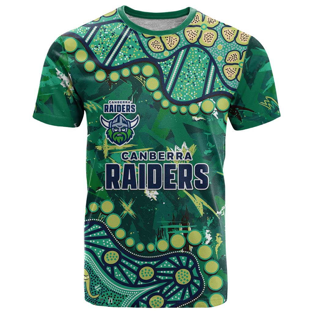 Personalized Canberra Raiders T Shirt Aboriginal Pattern with Graffiti Style Design