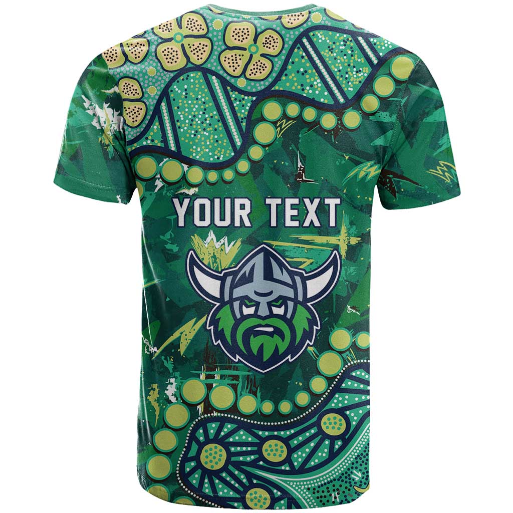 Personalized Canberra Raiders T Shirt Aboriginal Pattern with Graffiti Style Design