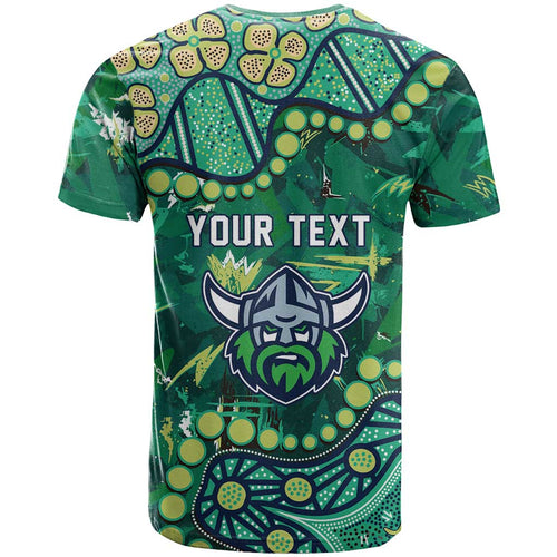 Personalized Canberra Raiders T Shirt Aboriginal Pattern with Graffiti Style Design