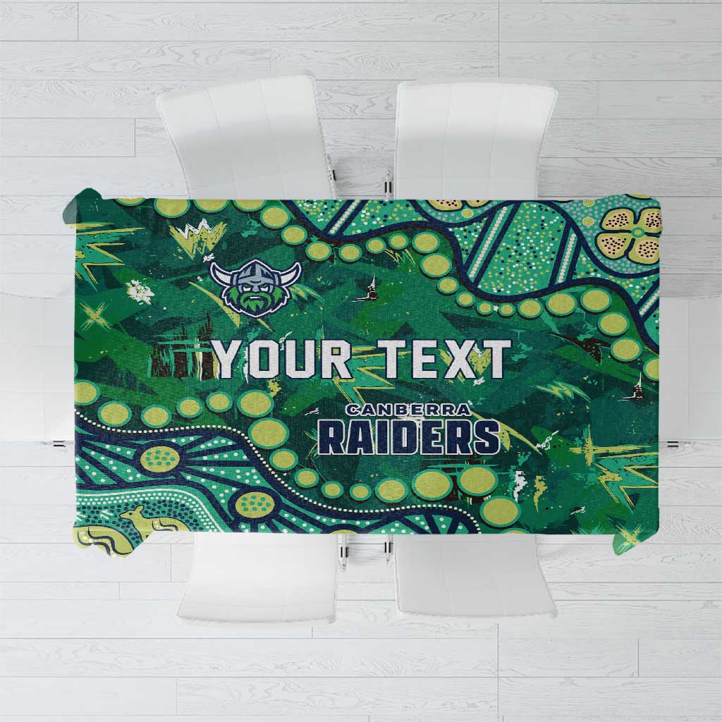 Personalized Canberra Raiders Tablecloth Aboriginal Pattern with Graffiti Style Design