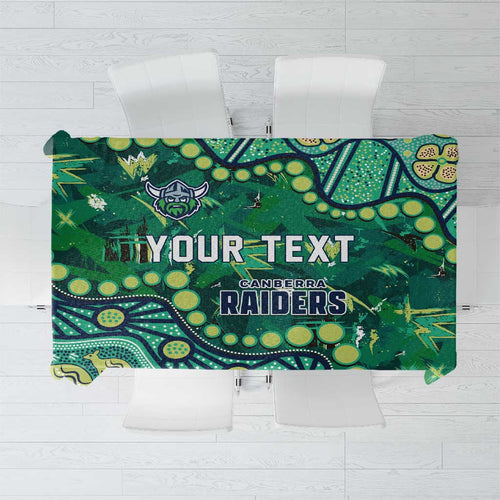 Personalized Canberra Raiders Tablecloth Aboriginal Pattern with Graffiti Style Design