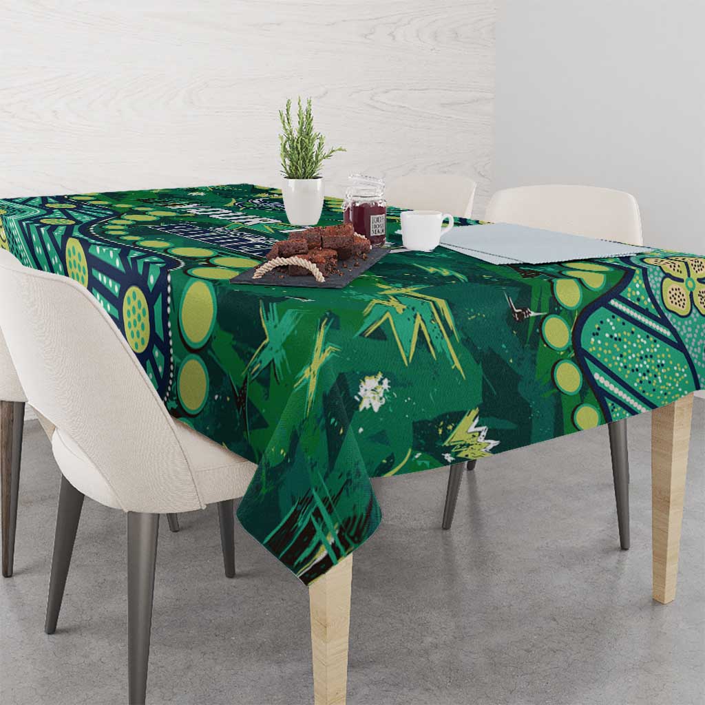 Personalized Canberra Raiders Tablecloth Aboriginal Pattern with Graffiti Style Design