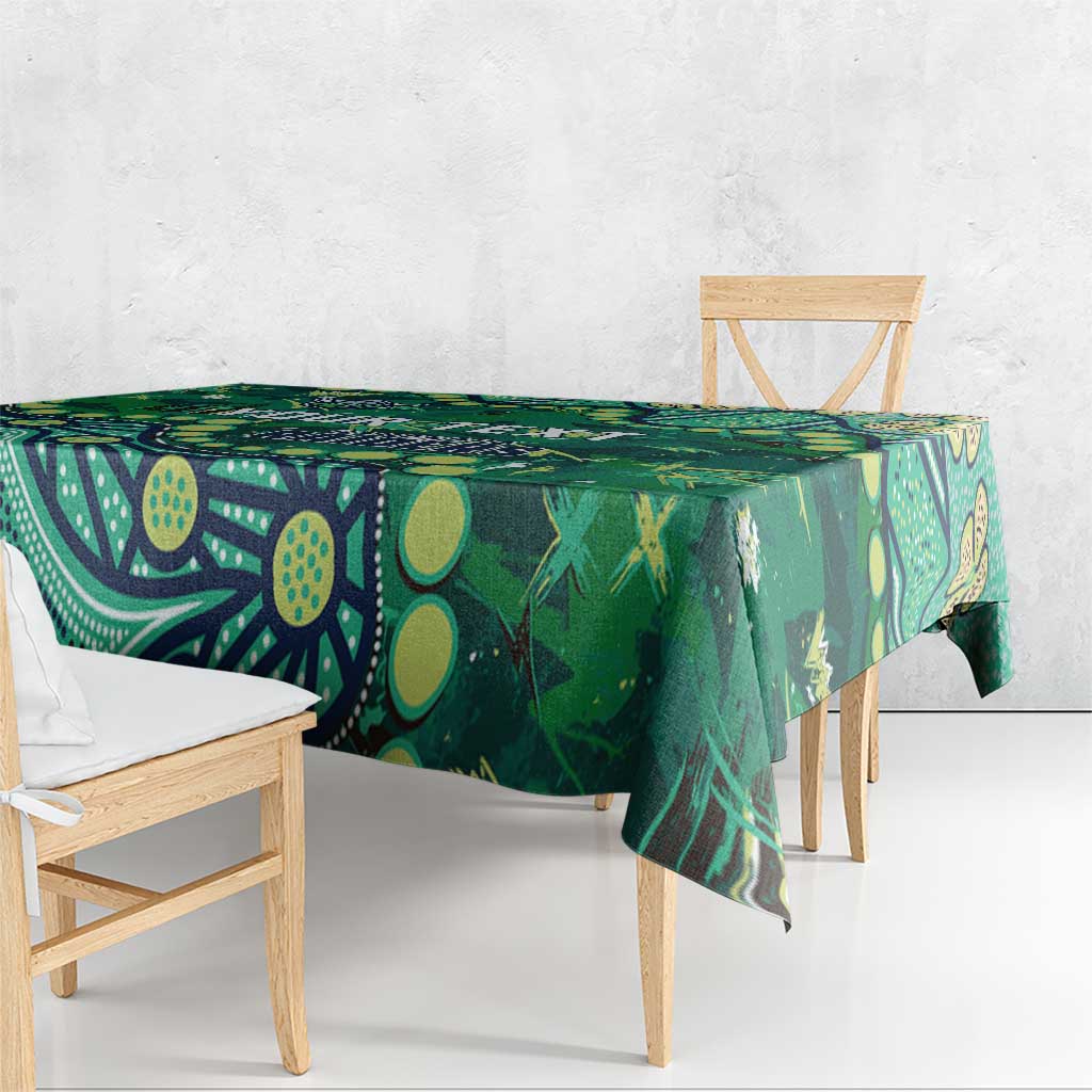 Personalized Canberra Raiders Tablecloth Aboriginal Pattern with Graffiti Style Design