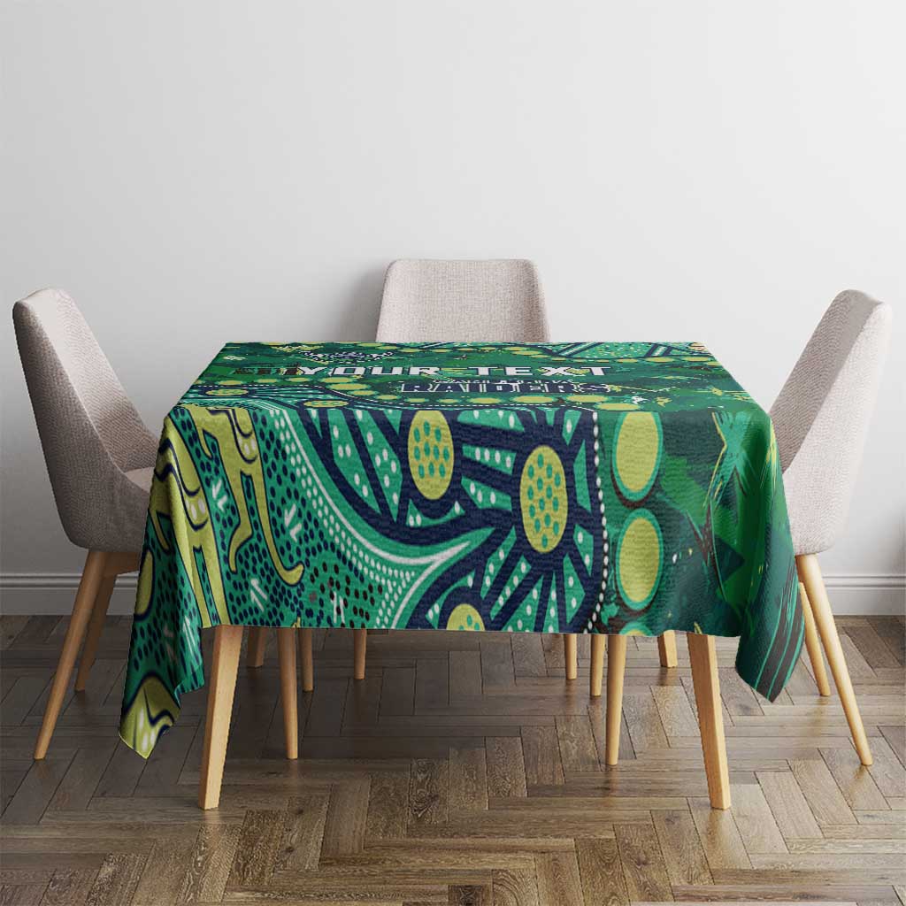 Personalized Canberra Raiders Tablecloth Aboriginal Pattern with Graffiti Style Design