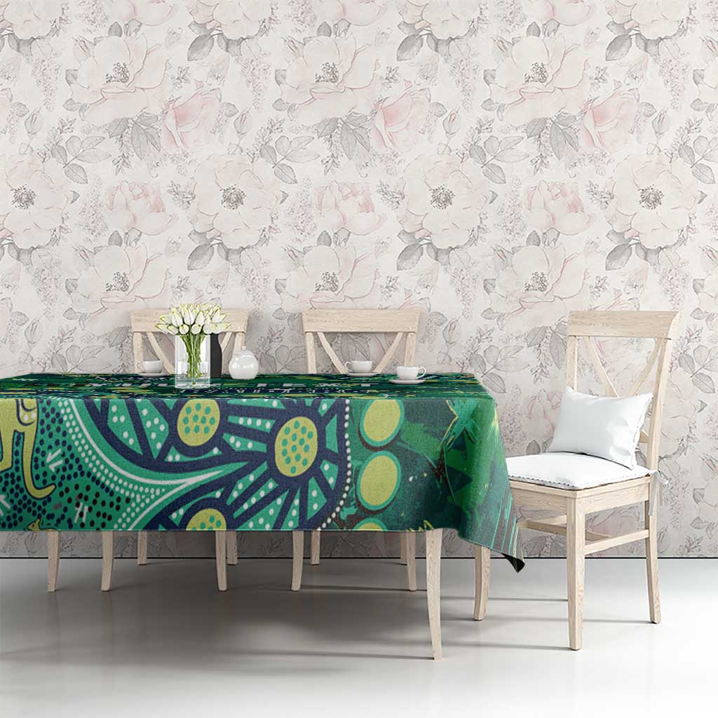 Personalized Canberra Raiders Tablecloth Aboriginal Pattern with Graffiti Style Design