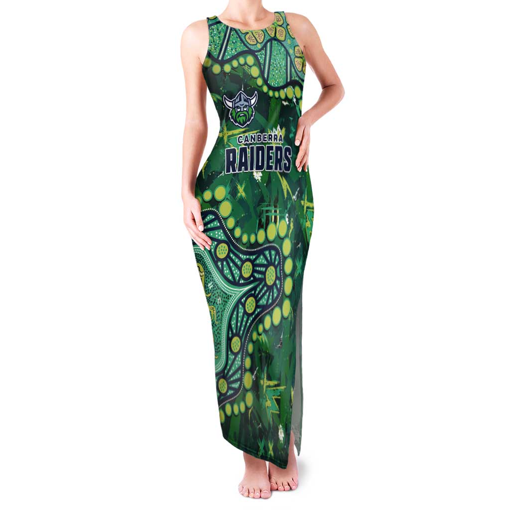 Personalized Canberra Raiders Tank Maxi Dress Aboriginal Pattern with Graffiti Style Design