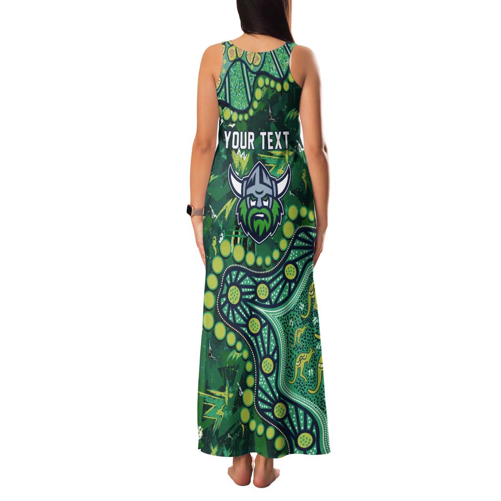 Personalized Canberra Raiders Tank Maxi Dress Aboriginal Pattern with Graffiti Style Design