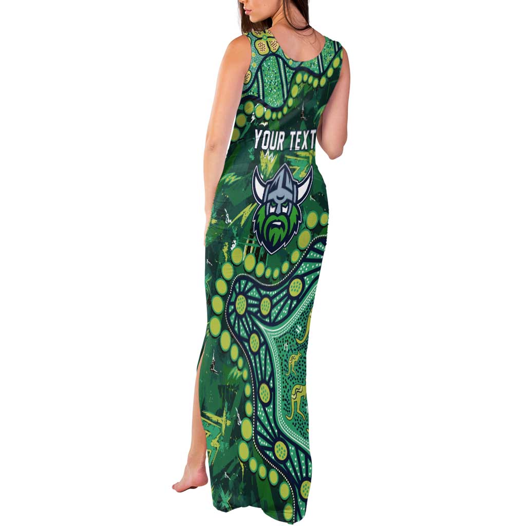 Personalized Canberra Raiders Tank Maxi Dress Aboriginal Pattern with Graffiti Style Design