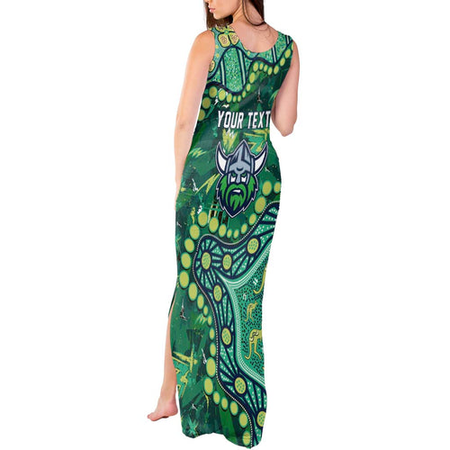 Personalized Canberra Raiders Tank Maxi Dress Aboriginal Pattern with Graffiti Style Design