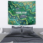 Personalized Canberra Raiders Tapestry Aboriginal Pattern with Graffiti Style Design