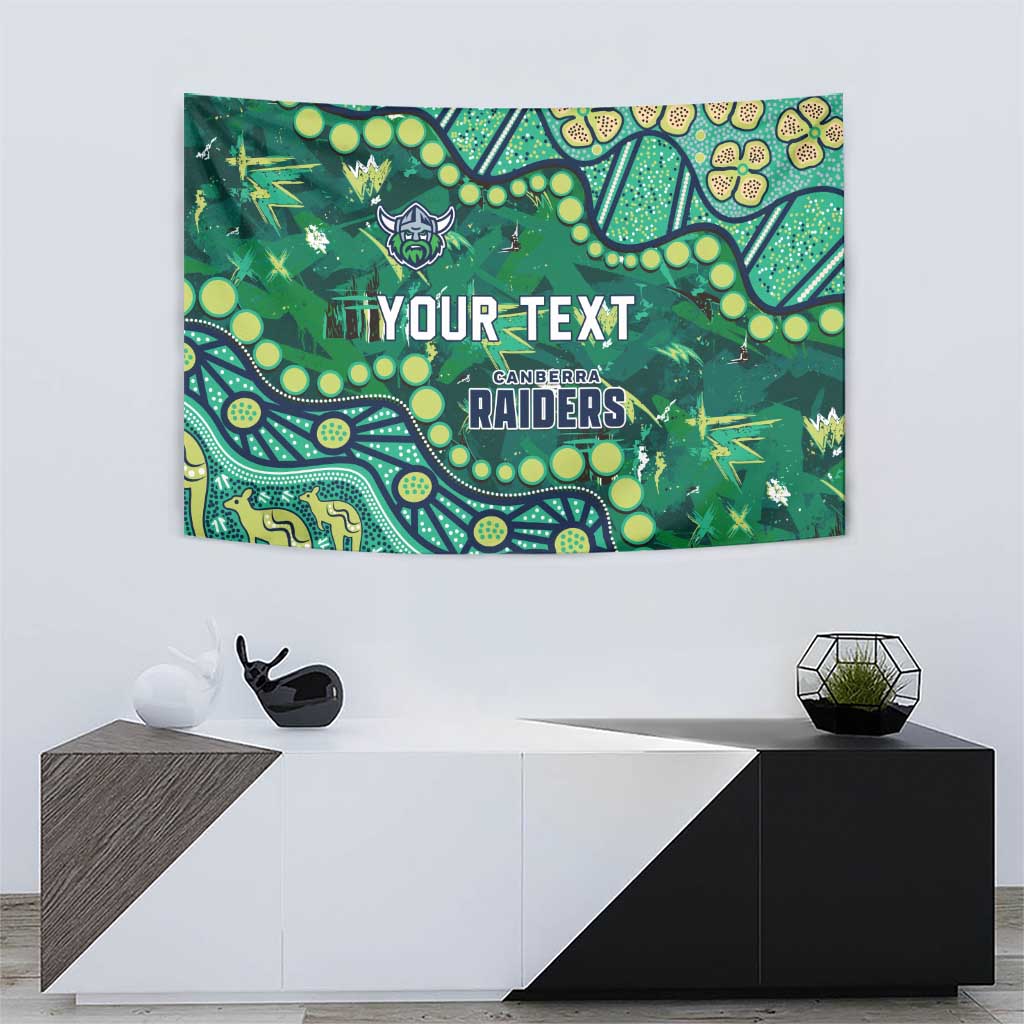Personalized Canberra Raiders Tapestry Aboriginal Pattern with Graffiti Style Design