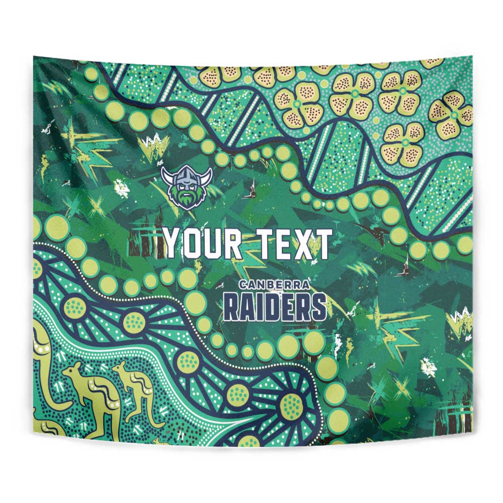 Personalized Canberra Raiders Tapestry Aboriginal Pattern with Graffiti Style Design