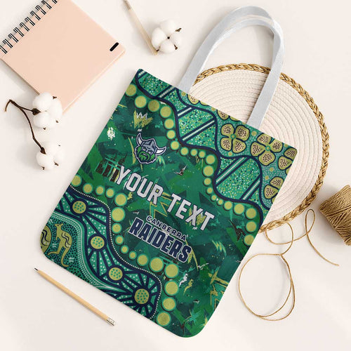 Personalized Canberra Raiders Tote Bag Aboriginal Pattern with Graffiti Style Design