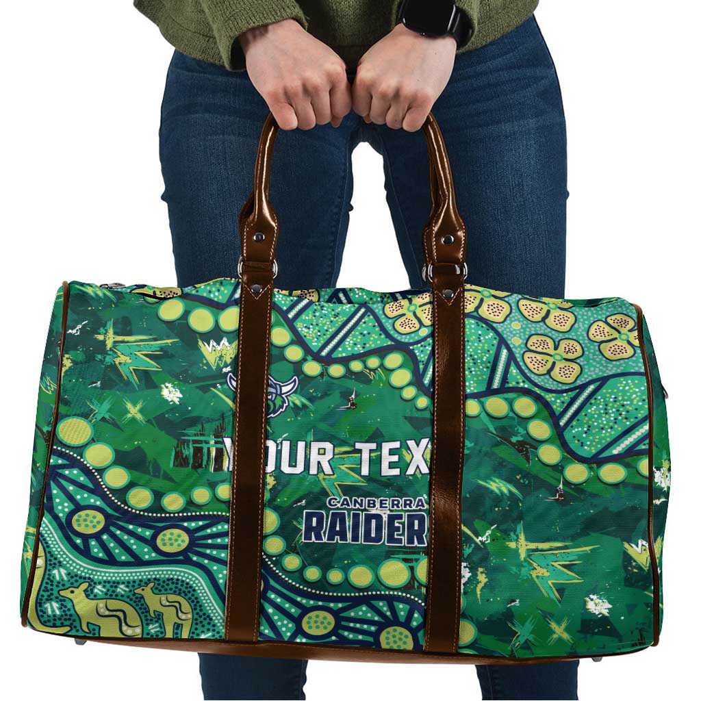 Personalized Canberra Raiders Travel Bag Aboriginal Pattern with Graffiti Style Design