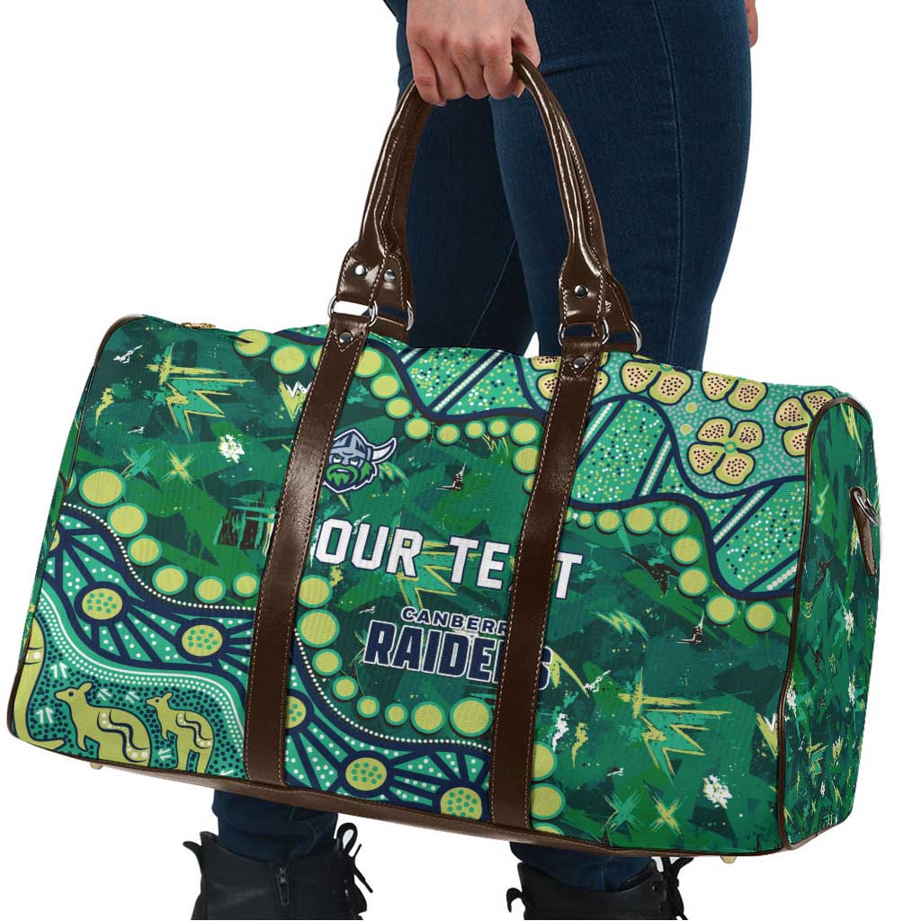 Personalized Canberra Raiders Travel Bag Aboriginal Pattern with Graffiti Style Design