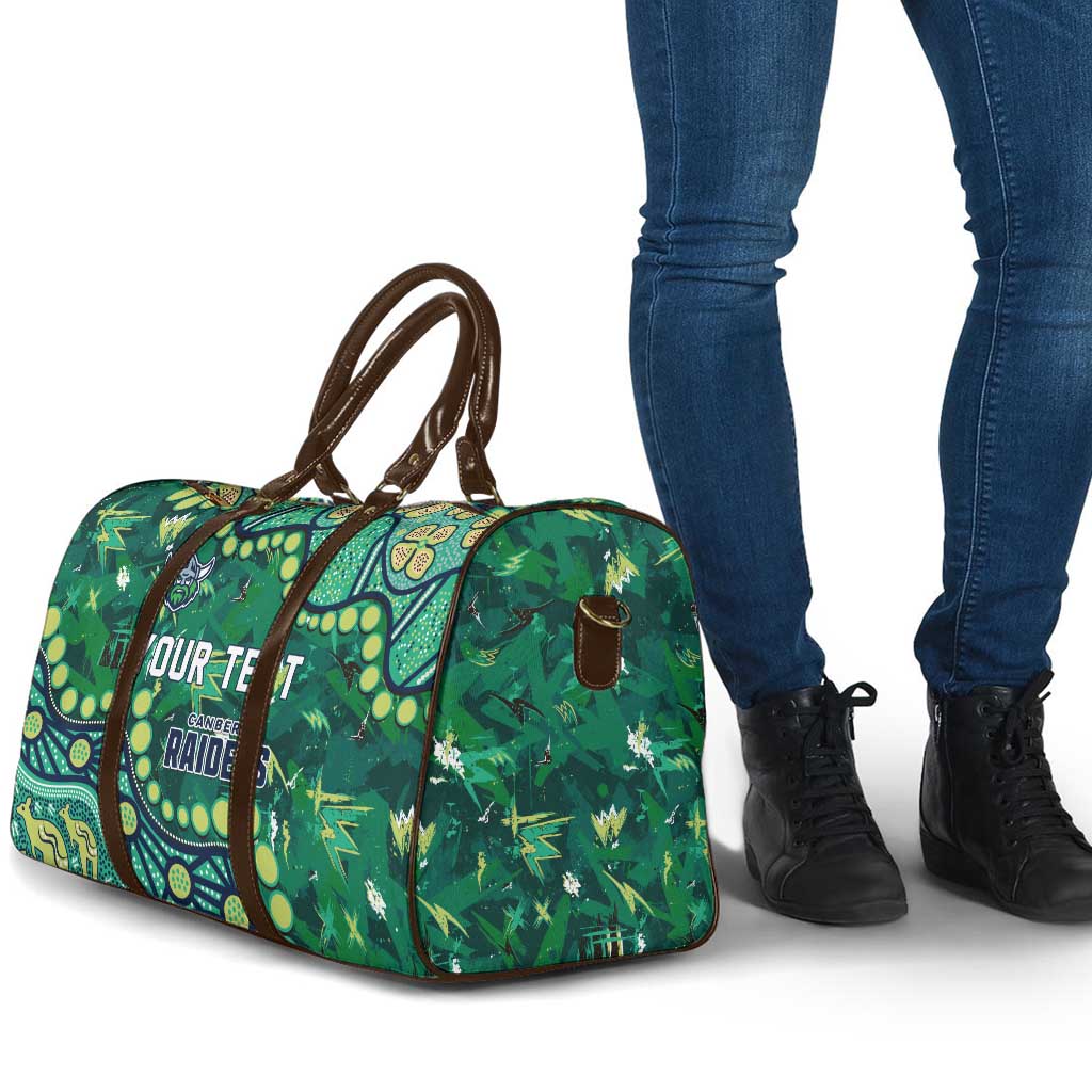Personalized Canberra Raiders Travel Bag Aboriginal Pattern with Graffiti Style Design