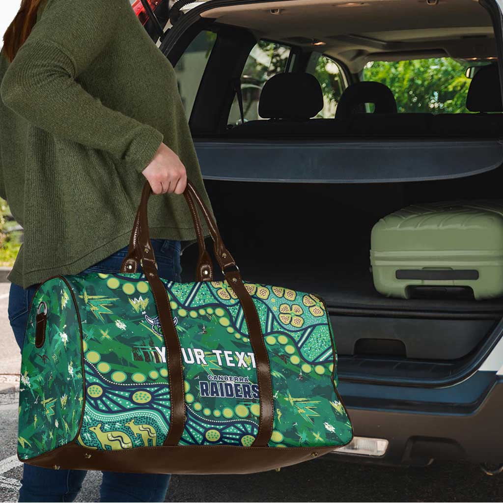 Personalized Canberra Raiders Travel Bag Aboriginal Pattern with Graffiti Style Design