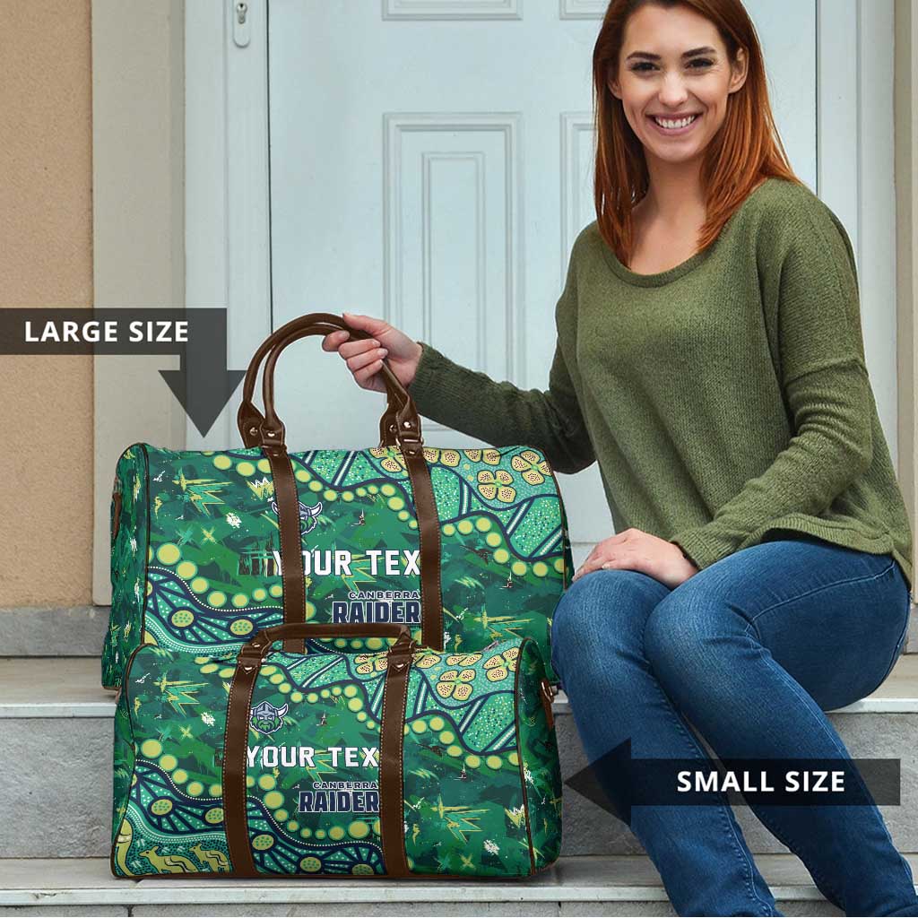 Personalized Canberra Raiders Travel Bag Aboriginal Pattern with Graffiti Style Design