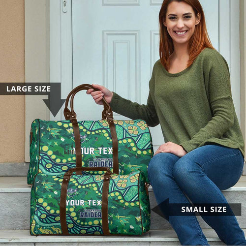Personalized Canberra Raiders Travel Bag Aboriginal Pattern with Graffiti Style Design