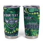 Personalized Canberra Raiders Tumbler Cup Aboriginal Pattern with Graffiti Style Design