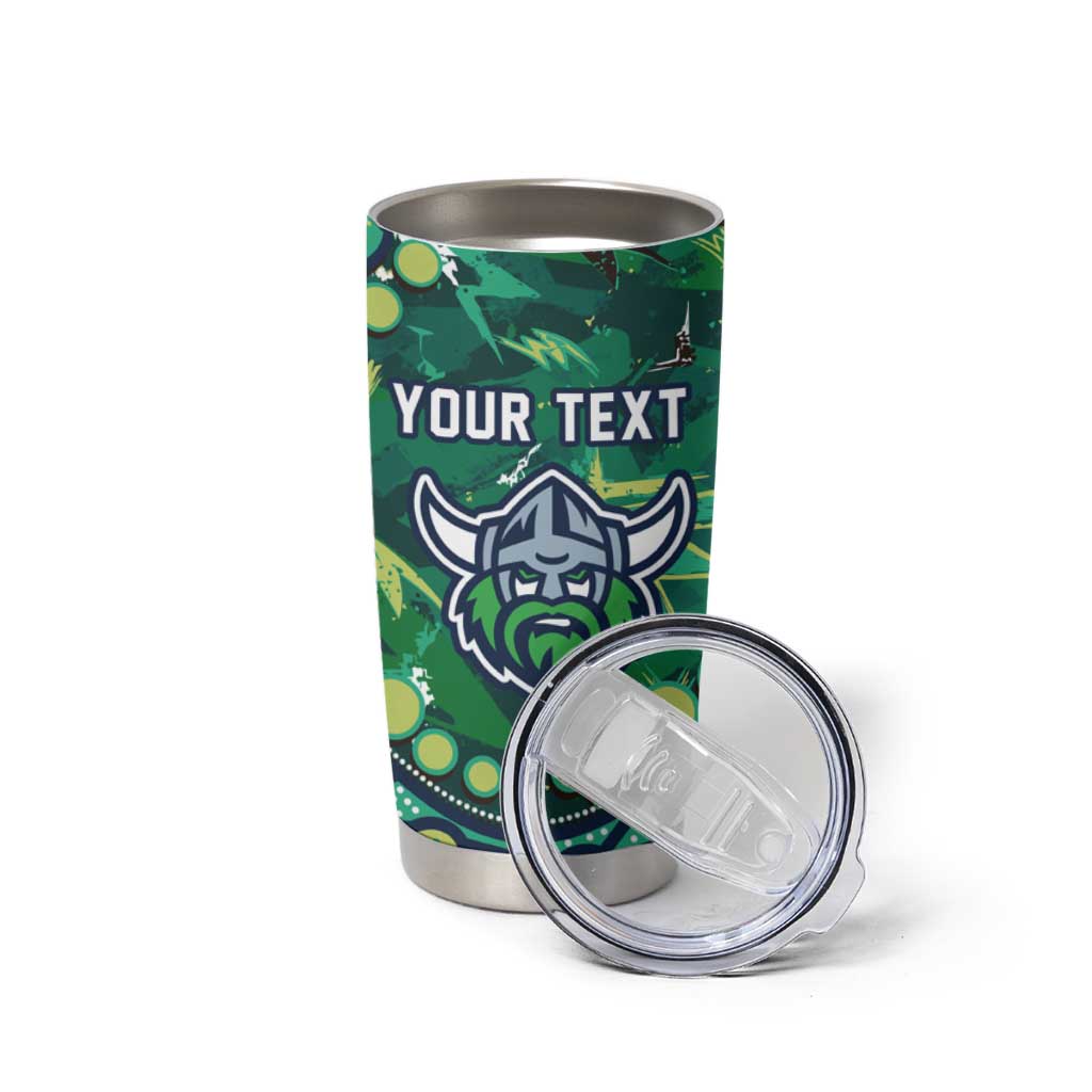 Personalized Canberra Raiders Tumbler Cup Aboriginal Pattern with Graffiti Style Design