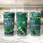 Personalized Canberra Raiders Tumbler Cup Aboriginal Pattern with Graffiti Style Design