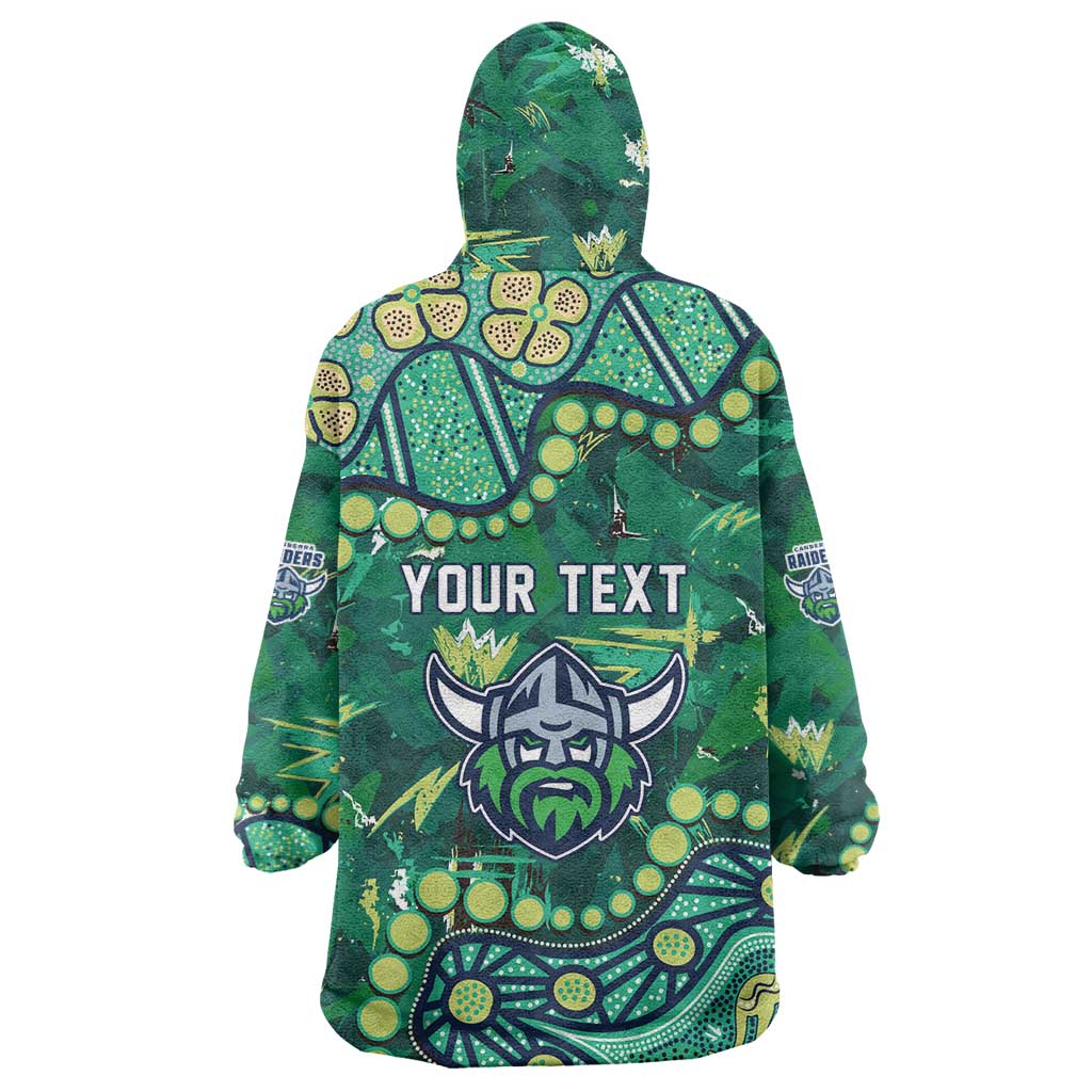 Personalized Canberra Raiders Wearable Blanket Hoodie Aboriginal Pattern with Graffiti Style Design
